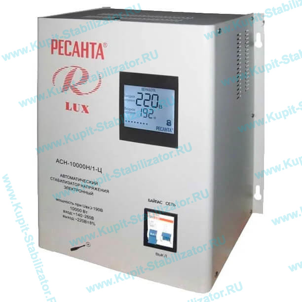 Купить в Перми: Стабилизатор напряжения Ресанта LUX АСН-10000Н/1-Ц цена